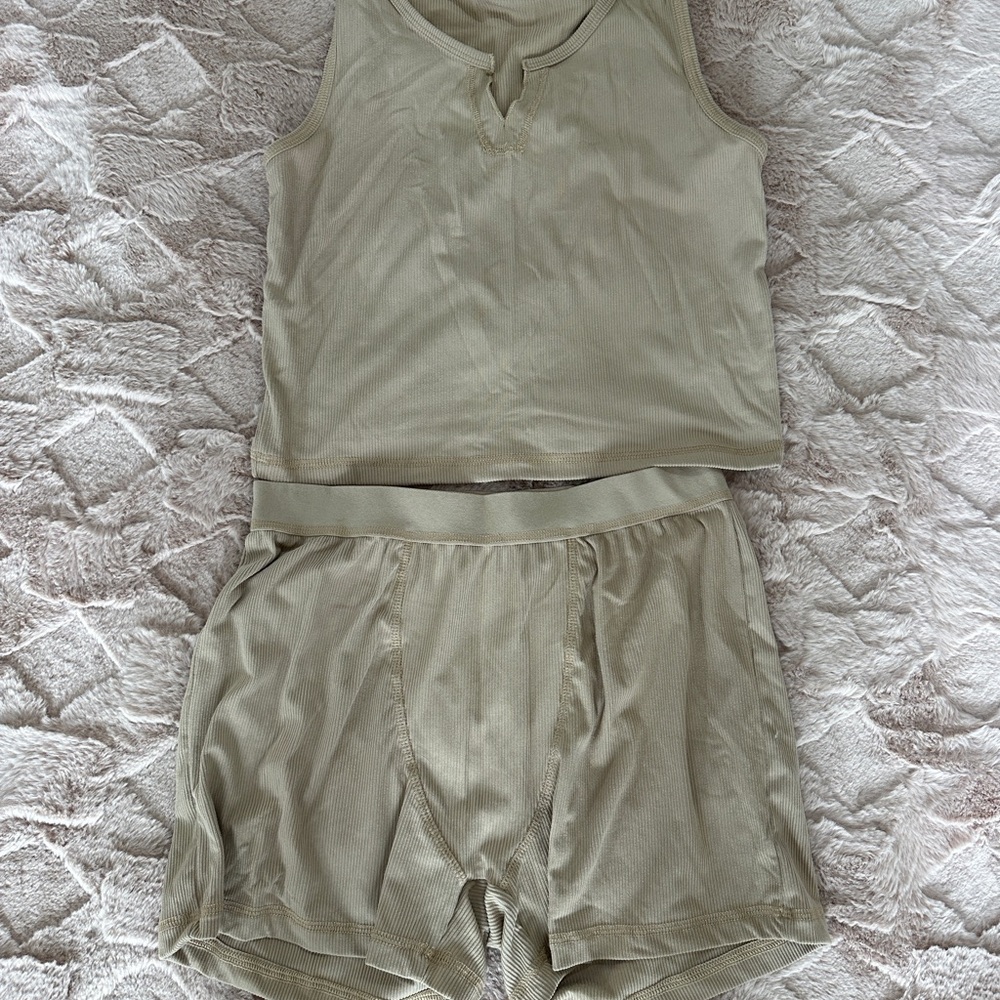 Essentials Women's Tan Pajama Set